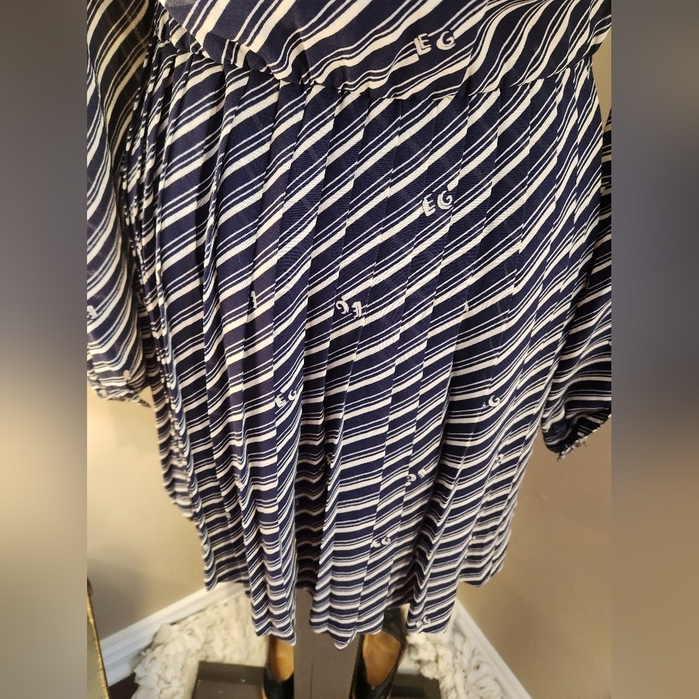 Striped Navy ERGE Dress Size 12 - Picture 3 of 15